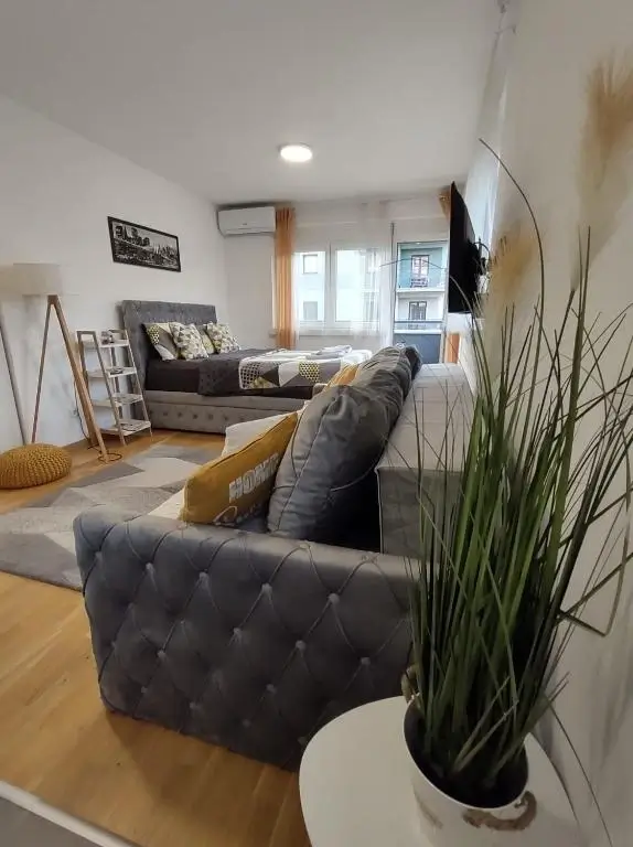 Otvoreni plan dnevnog prostora sa kuhinjom apartmana Natura